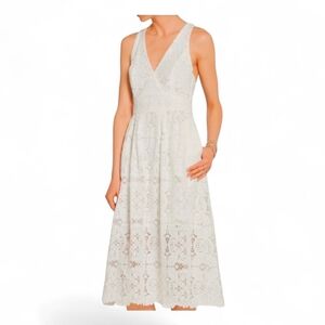 NWT MAJE Rimani White Ecru Lace Sleeveless Blogger Favorite Midi Dress - Size 3